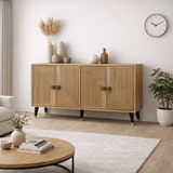 Dressoirs - Modern Dressoir Saffier Eikenlook - Goud 120 cm Melamine Ahart - Dimehouse