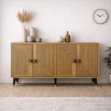 Dressoirs - Modern Dressoir Saffier Eikenlook - Goud 120 cm Melamine Ahart - Dimehouse