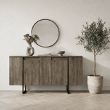 Dressoirs - Modern Dressoir Walnoot Luxe 160x80x35 - Zwart Frame - Dimehouse
