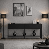 Dressoirs - Modern Dressoir Zwart Lord 150x30x80 - Twee Vakken - Dimehouse