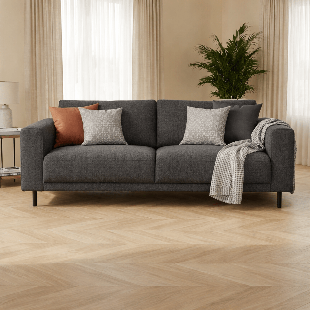 Moderne 2,5-zits Bank Antraciet Stof Aniko 183x90x78 cm