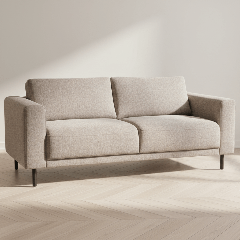 Moderne 2,5-zits Bank Taupe Stof Aniko 183x90x78 cm