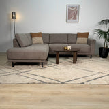 Moderne 3-zits Hoekbank Links Taupe Stof Aniko met Lounger 240x197x78 cm