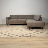 Moderne 3-zits Hoekbank Rechts Taupe Stof Aniko met Lounger 240x197x78 cm