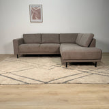 Moderne 3-zits Hoekbank Rechts Taupe Stof Aniko met Lounger 240x197x78 cm