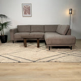 Moderne 3-zits Hoekbank Rechts Taupe Stof Aniko met Lounger 240x197x78 cm