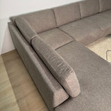 Moderne U-Bank Hoekbank Links Taupe Stof Aniko 310x197x78 cm