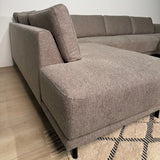 Moderne 3-zits Hoekbank Links Taupe Stof Aniko met Lounger 240x197x78 cm