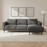 Moderne hoekbank met Chaise Longue Antraciet Stof Aniko rechts 238x142x78 cm