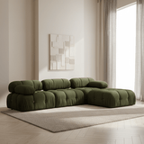 Sofá esquinero modular XXL Bubble con otomana - terciopelo verde