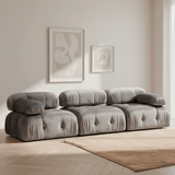 Sofá modular 3 plazas Bubble terciopelo gris