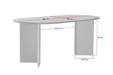 Mesa de comedor ovalada con tapa de travertino - melamina nogal - 180x89,5x75 cm - Sota