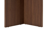 Mesa de comedor ovalada con tapa de travertino - melamina nogal - 180x89,5x75 cm - Sota