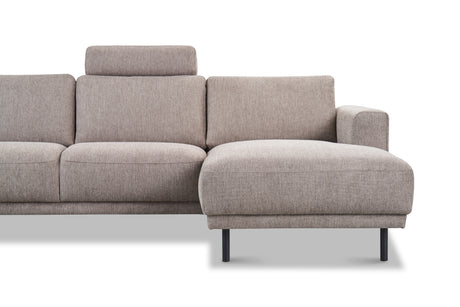 Moderne U-Bank Hoekbank Links Taupe Stof Aniko 310x197x78 cm