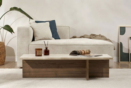 Mesa de centro rectangular melamina travertino Portland 120x45x30 cm