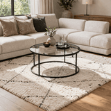 Mesa de centro Vidrio Redonda metal negro - 80 cm - Barlin