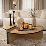 Salontafels - Salontafel Rond 85 cm Naturel Eikenlook Melamine Orin - Dimehouse