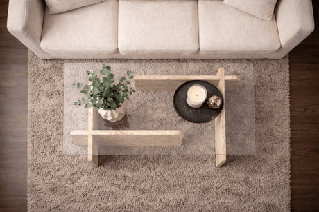 Mesa de salón de vidrio con aspecto de mármol Opal 105x65 cm 