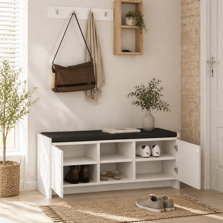Zapatero Melamina Blanco - seis compartimentos - 110x43x37 cm - Zulla