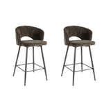 Conjunto de 2 taburetes Alba Tissee Cargo marrón 