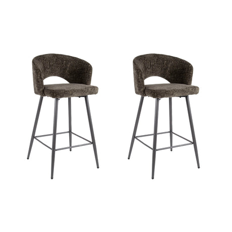 Conjunto de 2 taburetes Alba Tissee Cargo marrón 