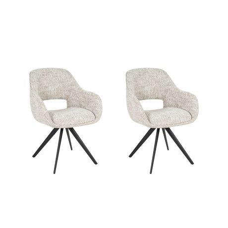Juego de 2 sillas de comedor Springo giratorias Eagle Crème 