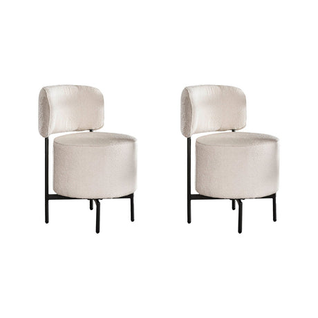 Juego de 2 sillas de comedor Dante Bouclé blanco giratorias 
