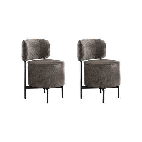 Juego de 2 sillas de comedor Dante bouclé gris giratorias 