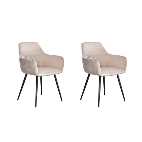 Conjunto de 2 sillas de comedor Rivo Rib Rock Marfil 
