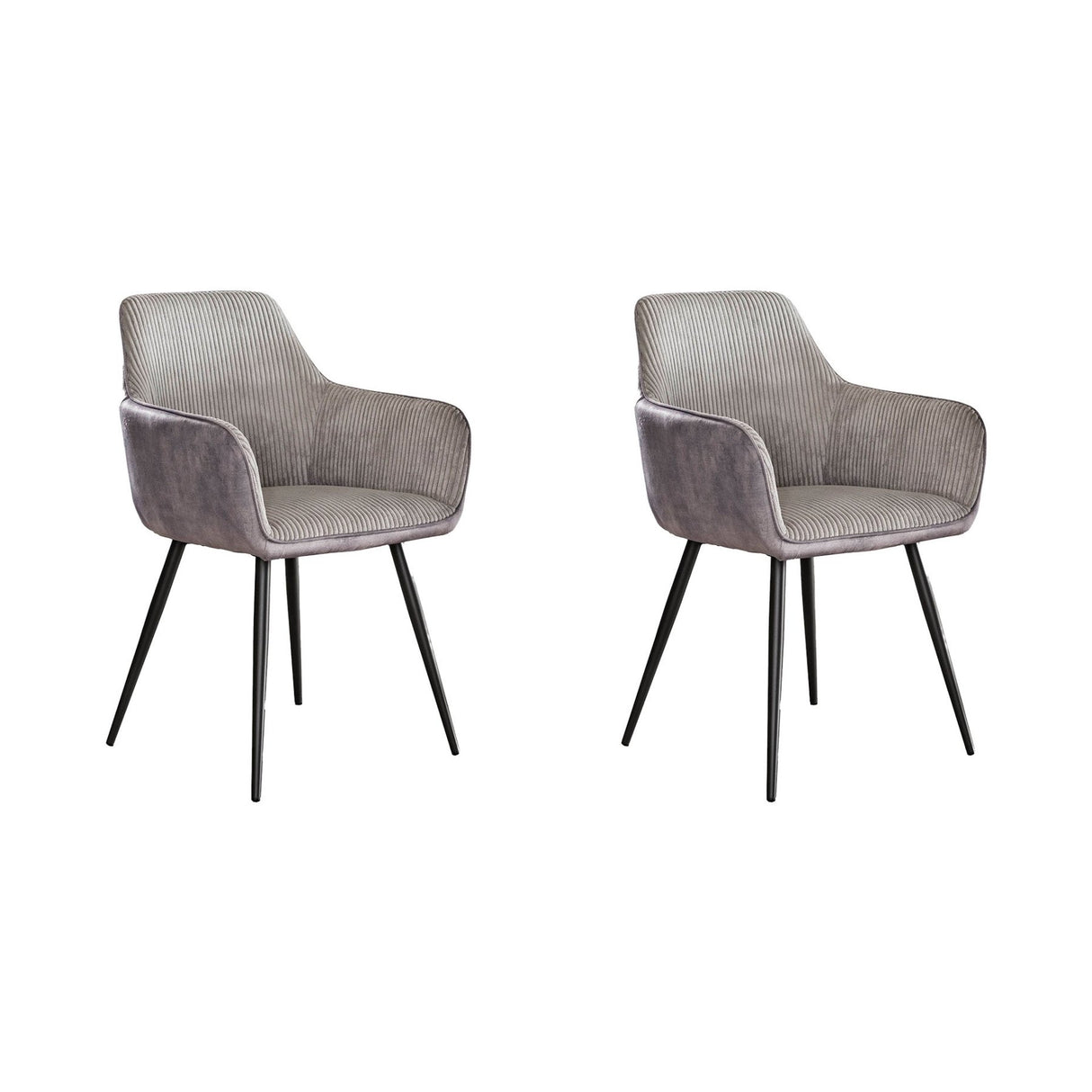 Set de 2 sillas de comedor Rivo Rib Rock Plata 