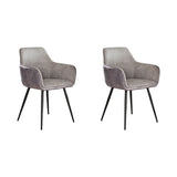 Set de 2 sillas de comedor Rivo Rib Rock Plata 