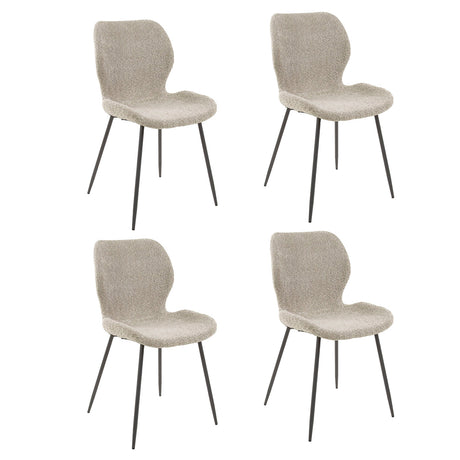 Juego de 4 sillas de comedor Argo Bouclé arena 