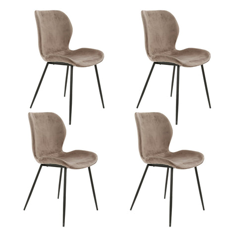 Conjunto de 4 sillas de comedor Argo Velours champagne 