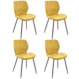 Conjunto de 4 sillas de comedor Argo Velours dorado 