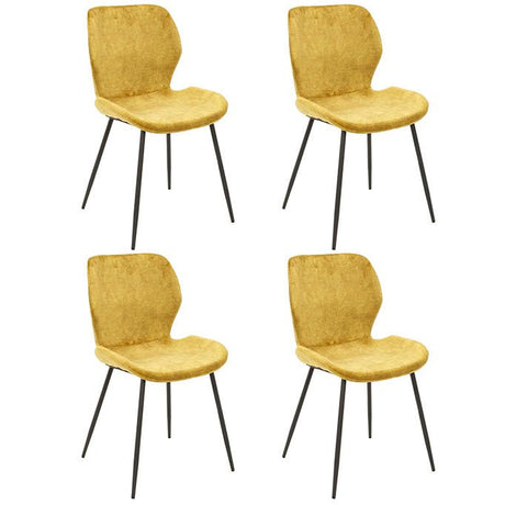 Conjunto de 4 sillas de comedor Argo Velours dorado 