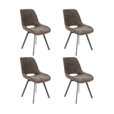 Juego de 4 sillas de comedor Riviera Rich Taupe giratorias 