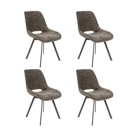 Juego de 4 sillas de comedor Riviera Rich Taupe giratorias 