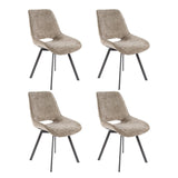 Juego de 4 sillas de comedor Riviera Rich champagne giratorias 