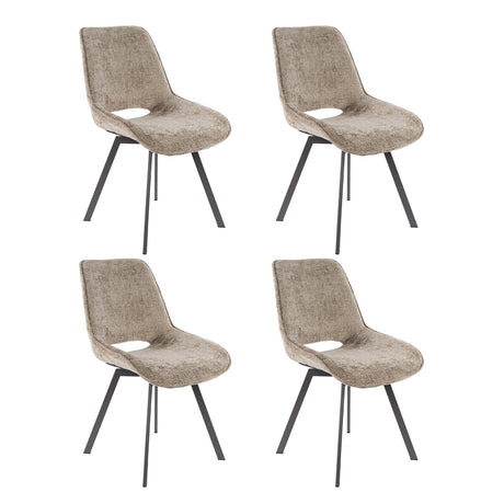Juego de 4 sillas de comedor Riviera Rich champagne giratorias 