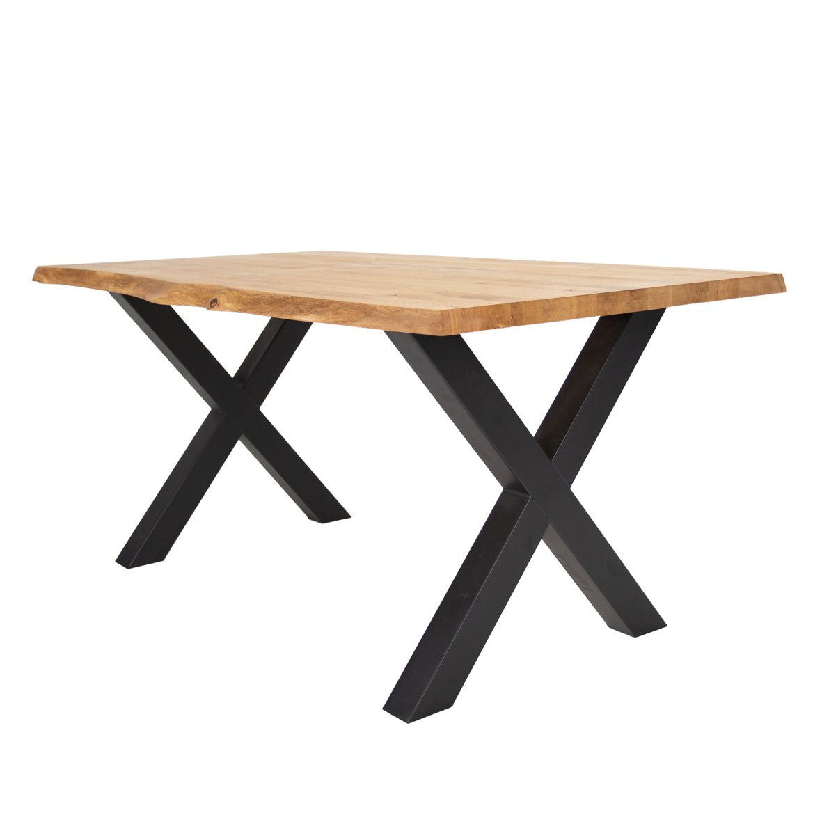 Mesa de comedor revi roble madera x-leg negro