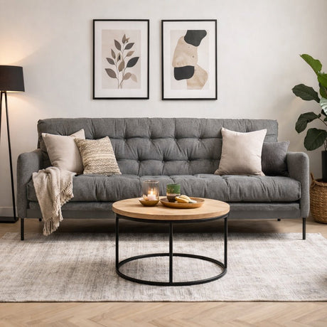 Sofá cama 3 plazas - Gris - Múltiples posiciones - Renge