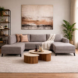 Banken - Slaapbank Beige stof - U - bank - XXL 300x202x152cm - Belen - Dimehouse