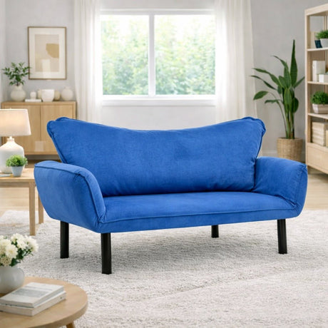 Sofá cama Terciopelo Azul - dos personas - Chatto