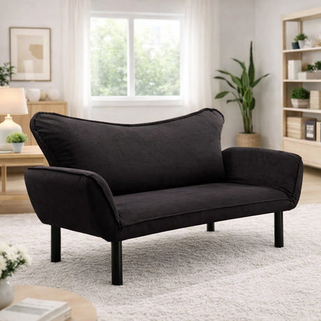 Sofá cama Terciopelo negro - dos personas - Chatto