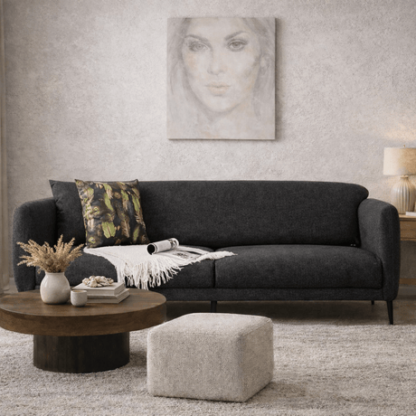 Sofá cama tejido lino antracita 3 plazas - Venus