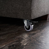 Banken - Slaapbank antraciet stof - XL 280x206 cm - met wielen - Rechts - Manama - Dimehouse