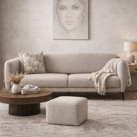 Sofá cama tejido lino beige 3 plazas - Venus