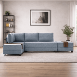 Sofá cama tela azul - XXL 280 x 210 - Izquierdo - Fly