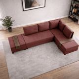 Banken - Slaapbank rood stof - XXL 280 x 210 - Rechts - Fly - Dimehouse