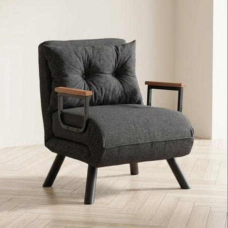Sillón para dormir Sando Dark Grey, foto atmosférica en un interior moderno